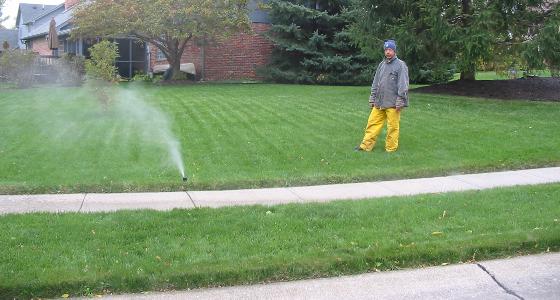 Sprinklers Being Blown Out